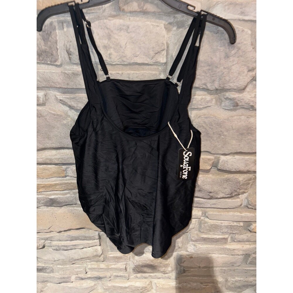 SouqFone Just For You Size XL Black Slim Effect Tankini Top New With Tags